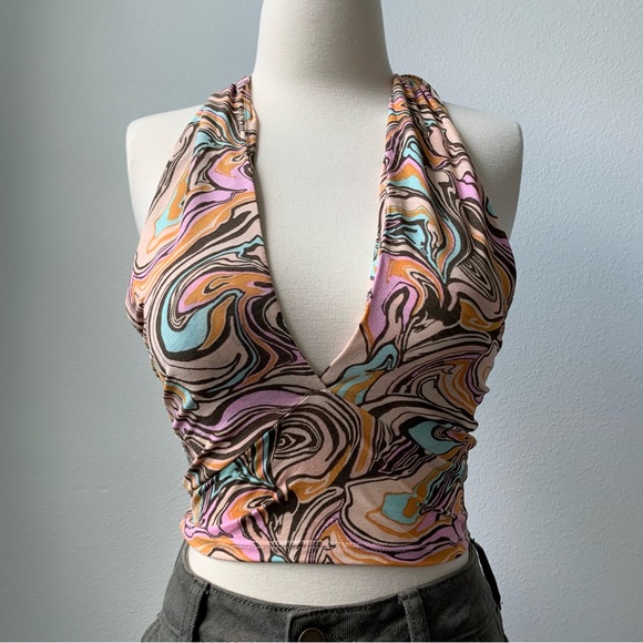 Festival Retro Halter Crop Top - Picture 2 of 16